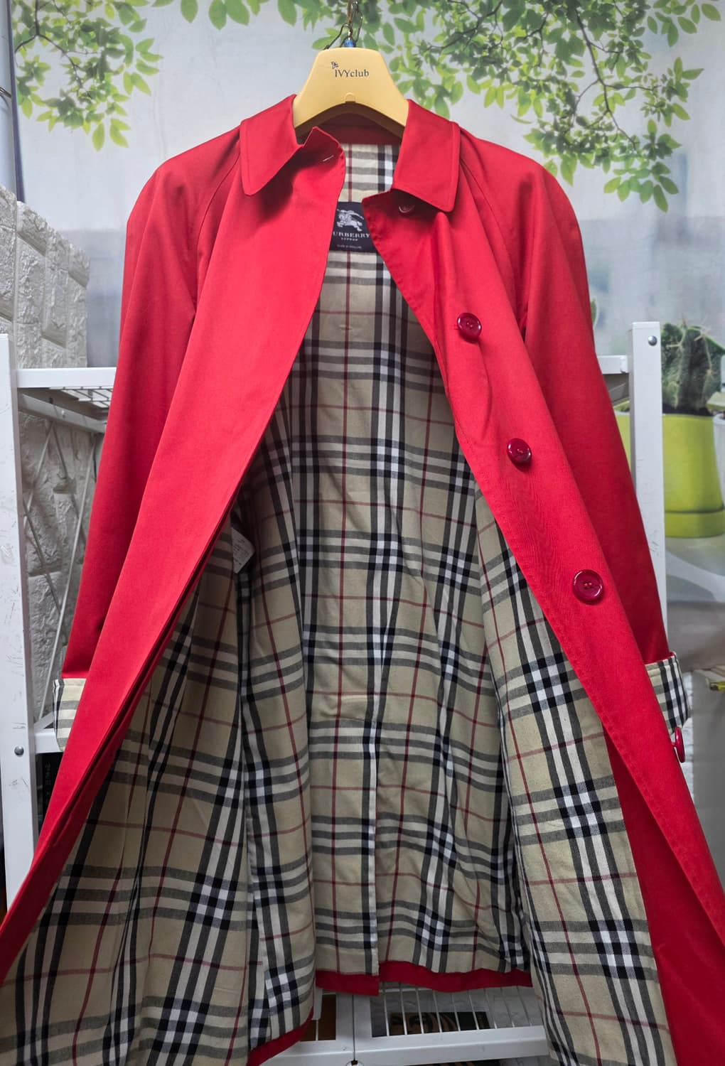 매장정품/ 버버리 트렌치코트 55 ~슬림66 노바체크 레드코트 AD53 상품이미지6