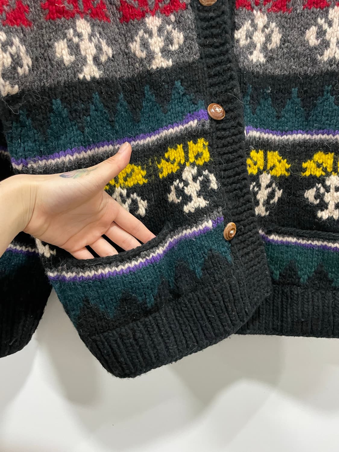 (빈티지)ISHKA 핸드 니트 울 가디건 상품이미지7