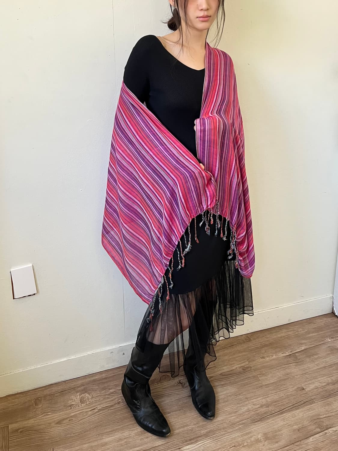 Japan vtg 스트라이프 머플러 상품이미지8