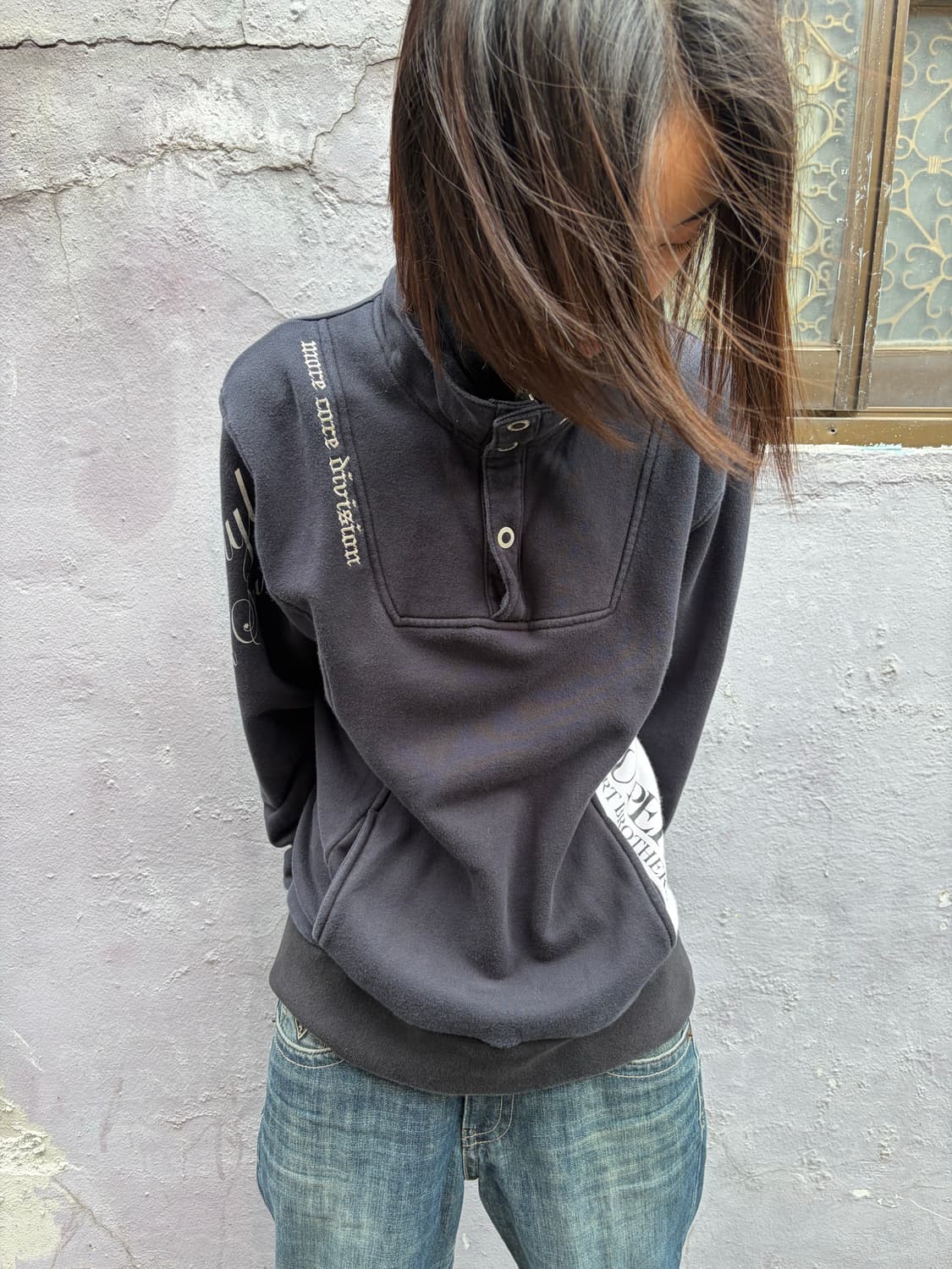 MCD 하이넥 버튼 업 그래픽 스웨트셔츠 L 상품이미지6