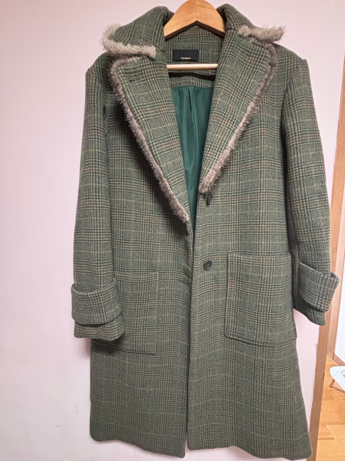 빈티지 체크 울코트 상품이미지2