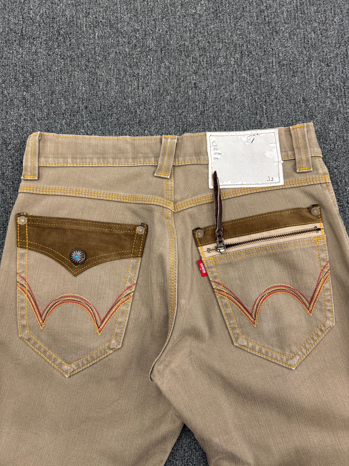 30)에드윈 빈티지 웨스턴 콘쵸 버튼 베이지 데님팬츠 상품이미지6