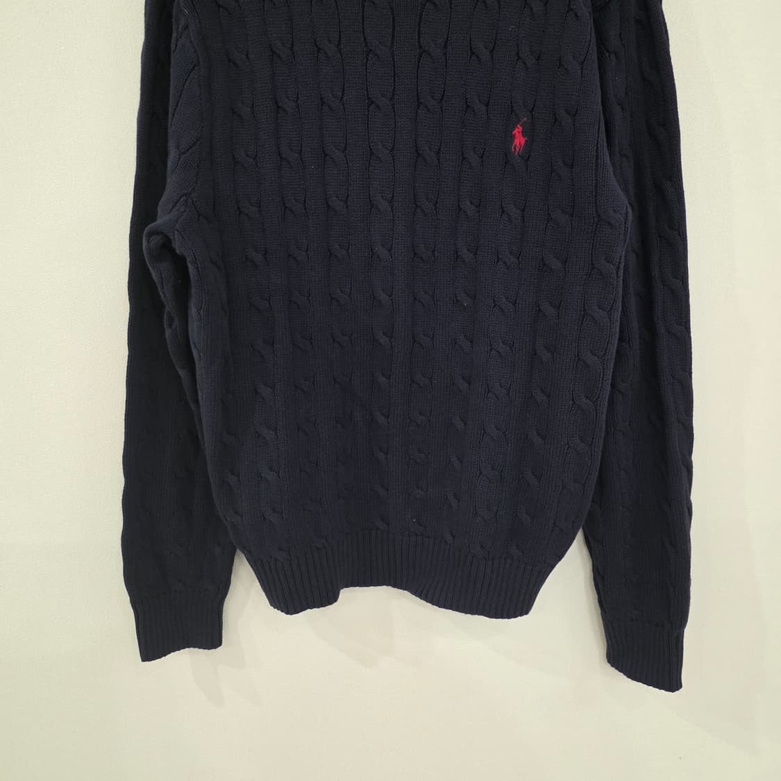 폴로 랄프 로렌 케이블 니트 XL 네이비 상품이미지2