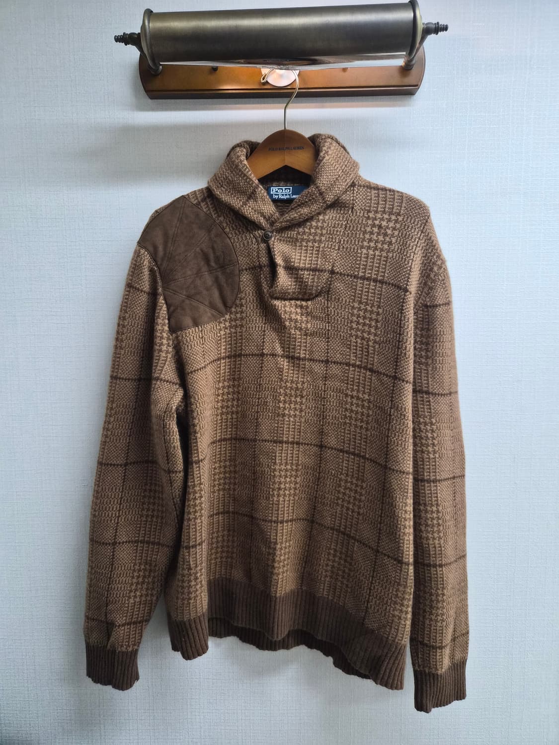 XXL) 폴로 랄프로렌 울 캐시미어 혼방 숄카라 니트 팝니다 상품이미지1