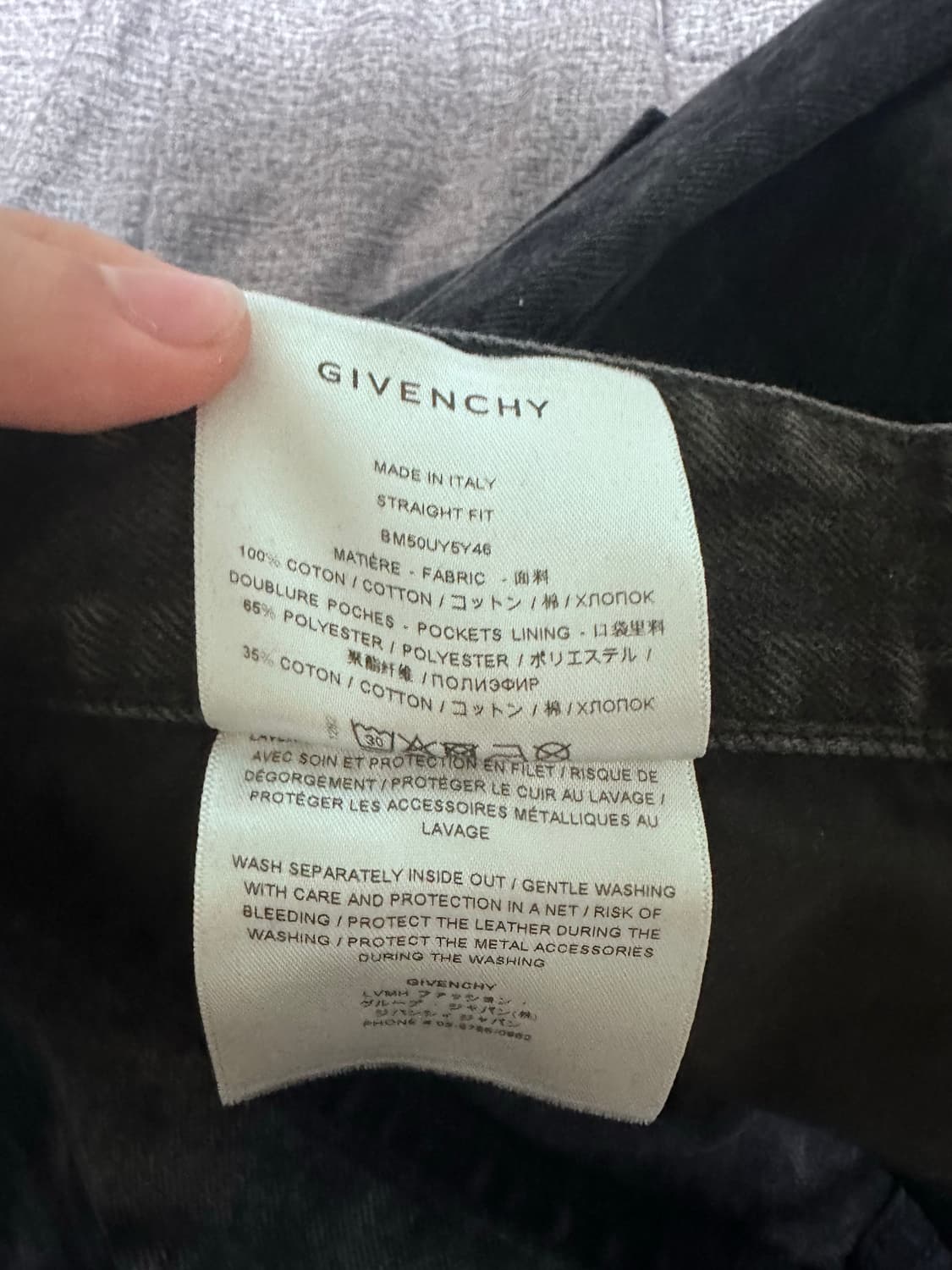 GIVENCHY 블랙 워싱 코튼 데님 팬츠 BM5OYU5Y46 상품이미지4