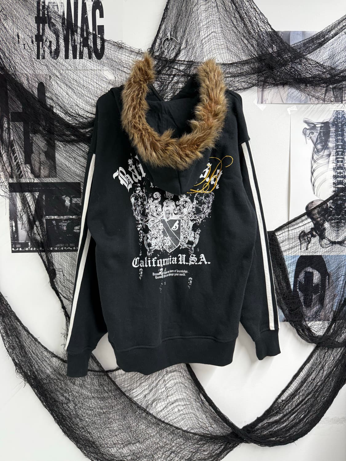 Bad boy printing fur hood zip up  상품이미지3