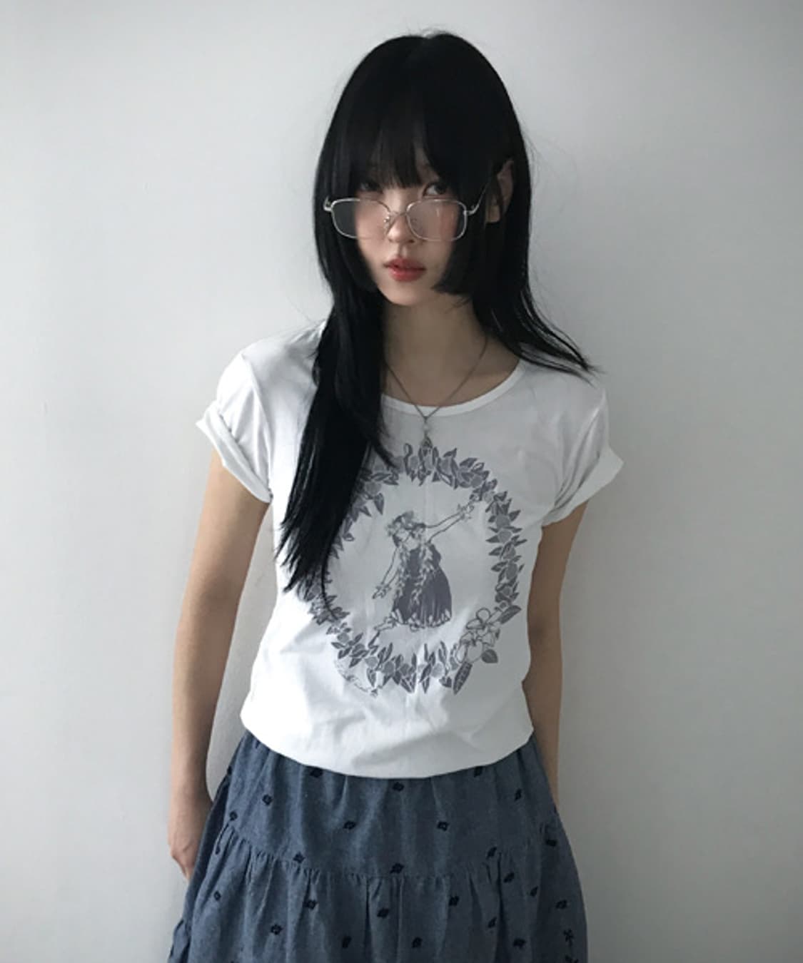 Vintage Embroidery Denim Skirt 상품이미지8