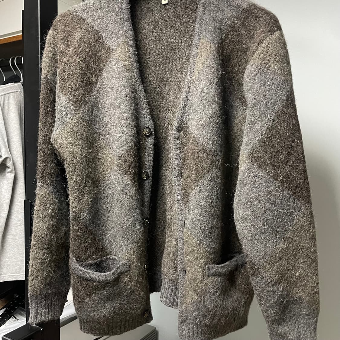 와일드브릭스 아가일 니트 가디건 상품이미지2