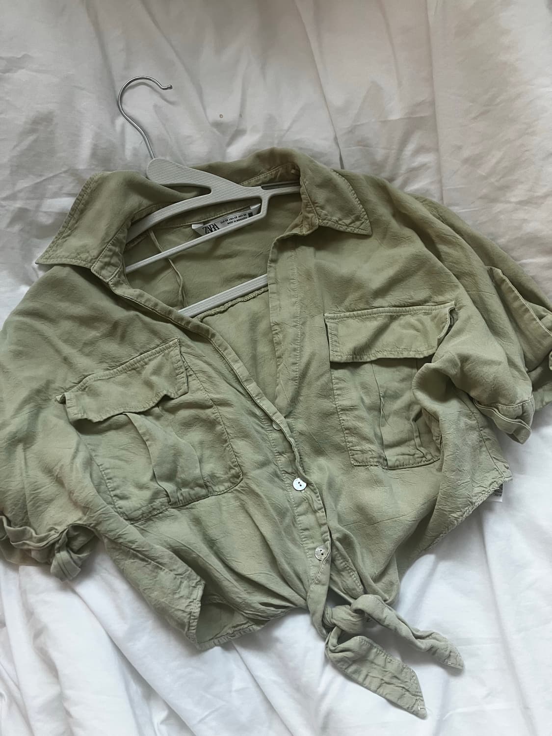 자라 카키 셔츠 (주름 펴서 드림) 상품이미지2