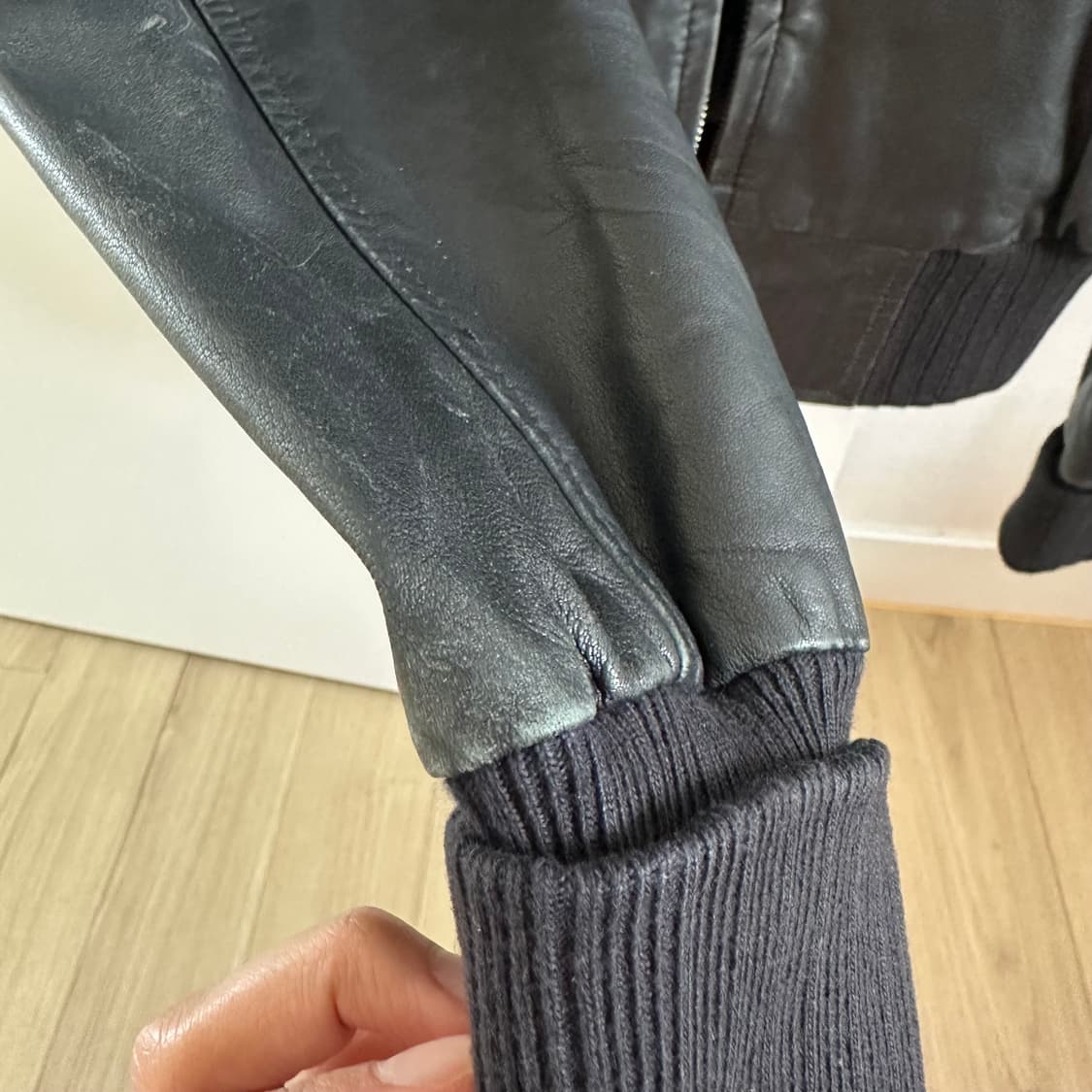 빈티지 갭 레더 자켓 shop502 큐빈티지 와이즈걸 릿킴 블랙업 상품이미지3