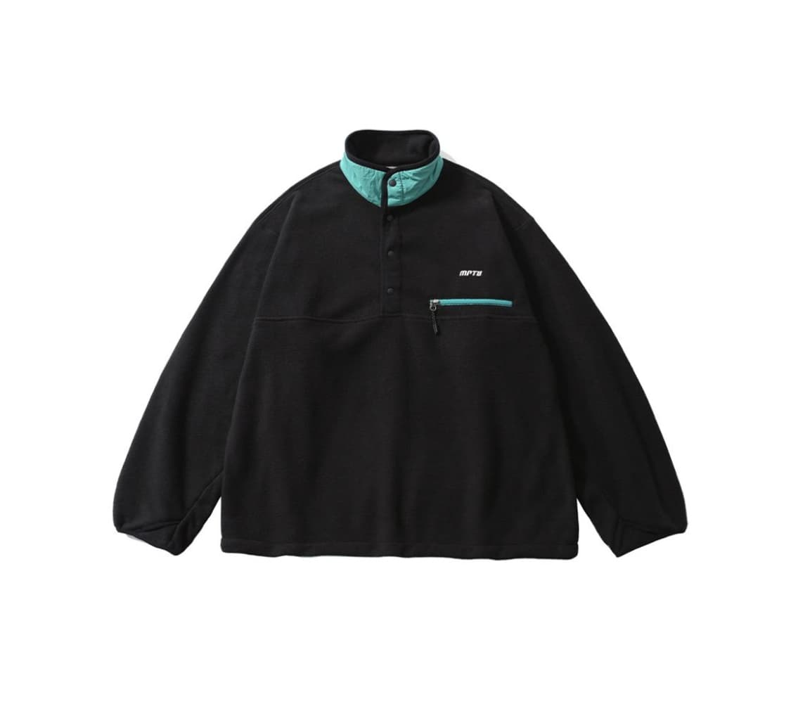 모이프 mptu 플리스 후리스 풀오버 반집업 자켓 블랙 상품이미지1