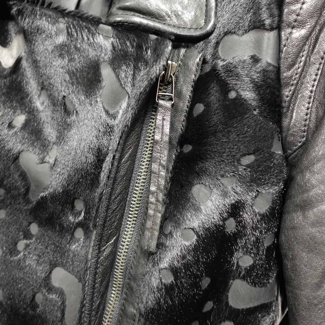 [55] LEATHER  빈티지 레더 송치 도킹 라이더 코트 자켓 상품이미지6