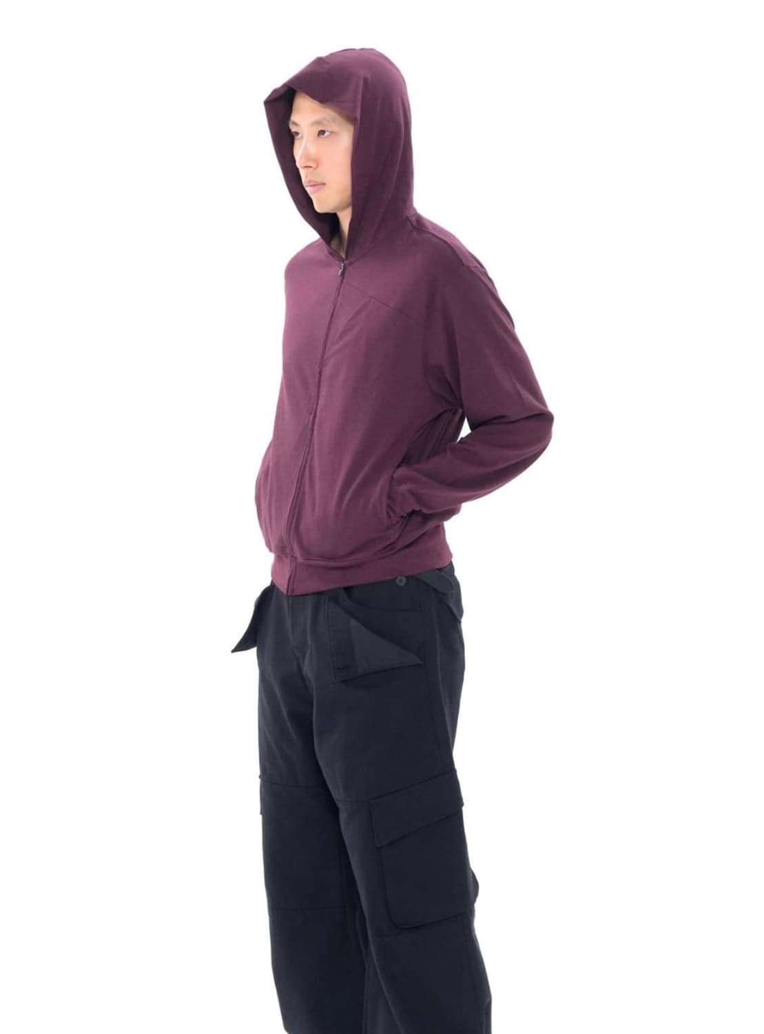 Layer Zip Hoodie burgundy 상품이미지1