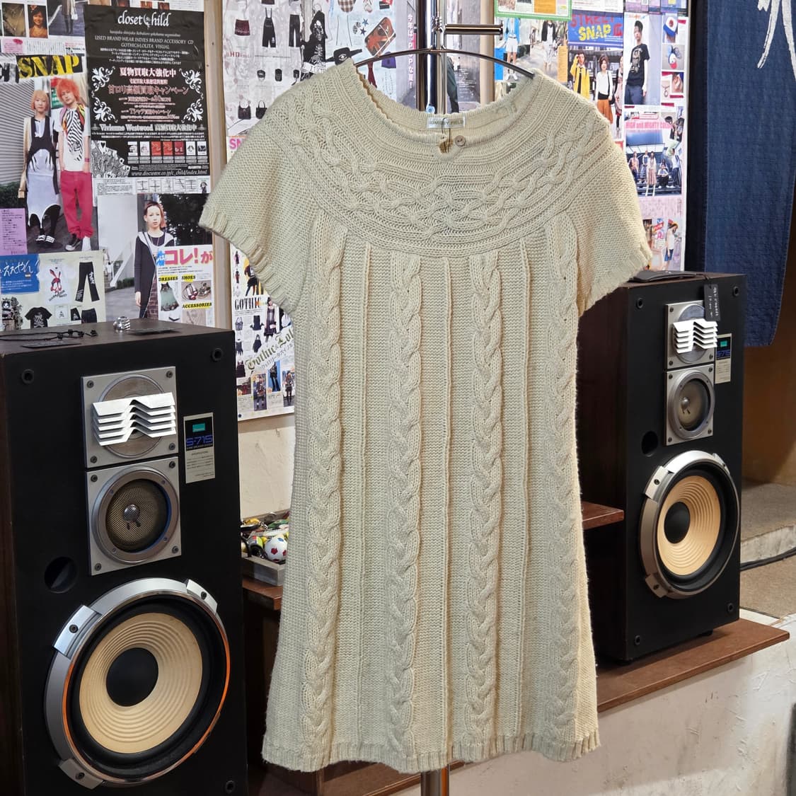 JPN 모리걸 꽤배기 반팔 니트 원피스 상품이미지2