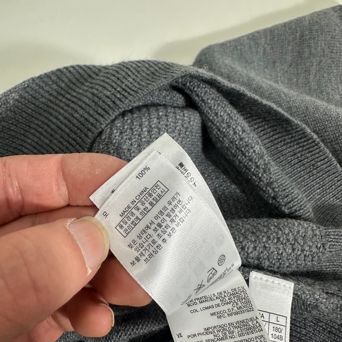 L 브룩스브라더스 그레이 메리노울 라운드 니트 상품이미지7