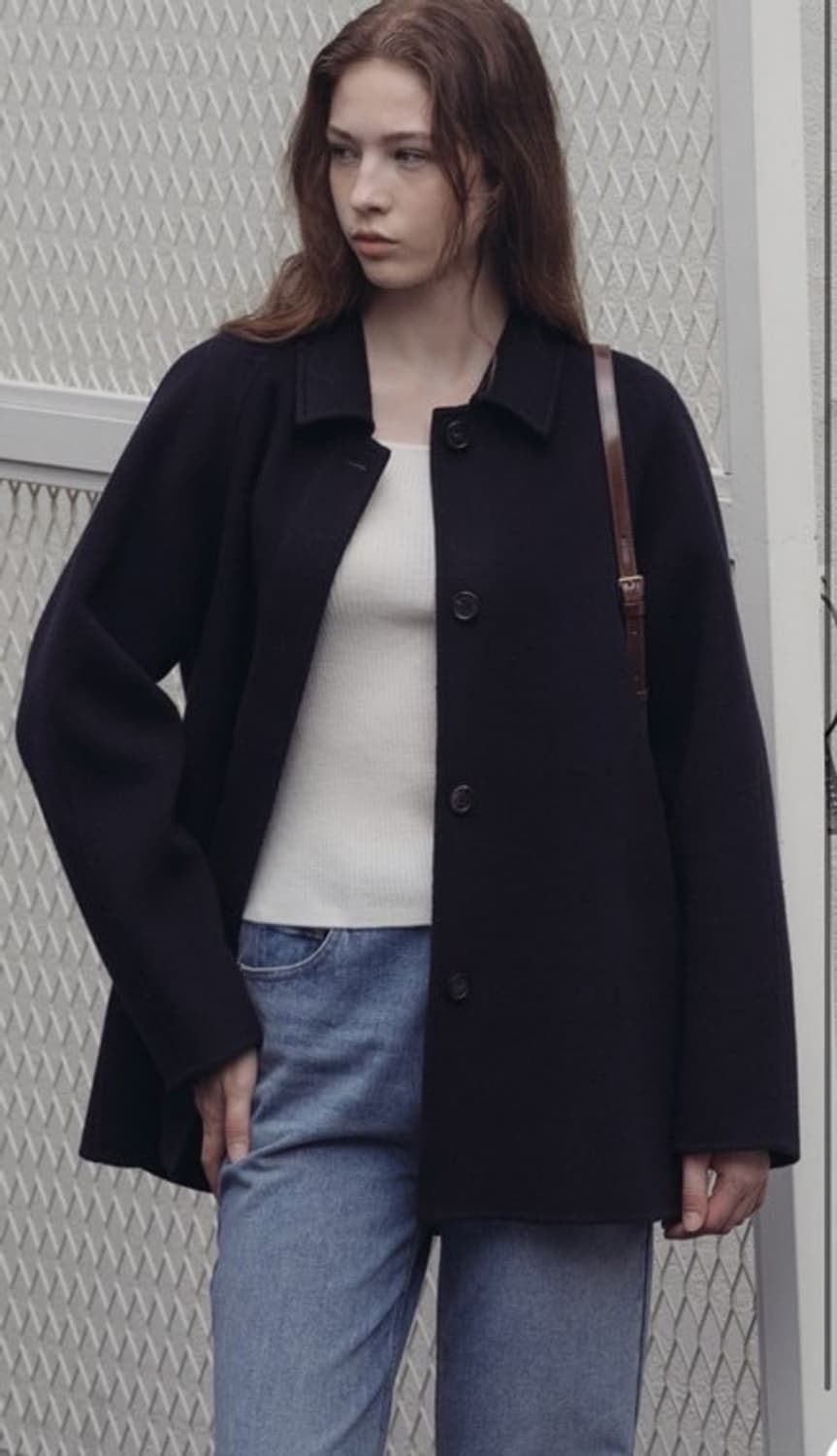 베뉴엣(비뮤즈) 판초코트 딥네이비 상품이미지3