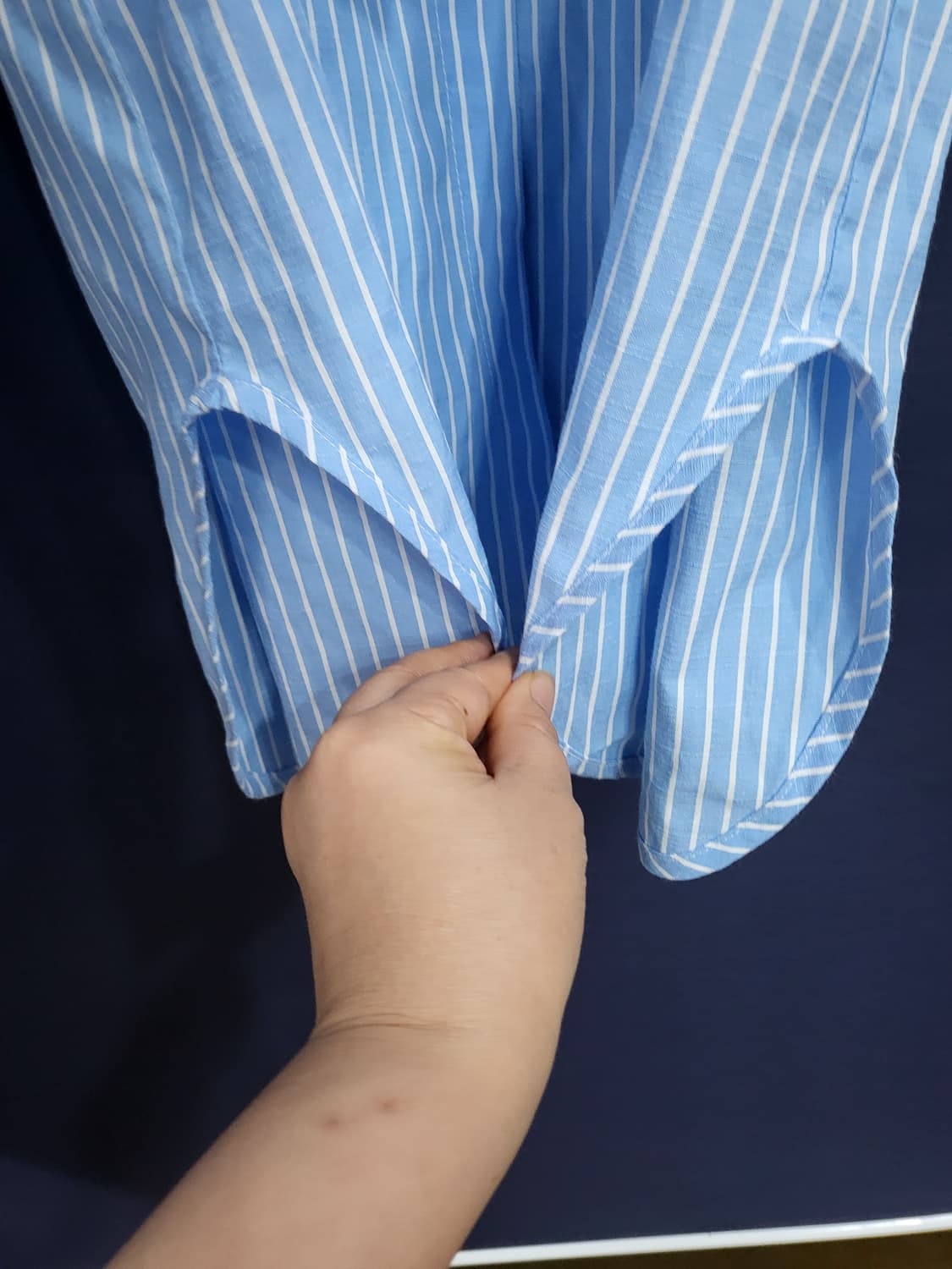 언에디트 스트라이프 벨트 롱원피스 상품이미지3