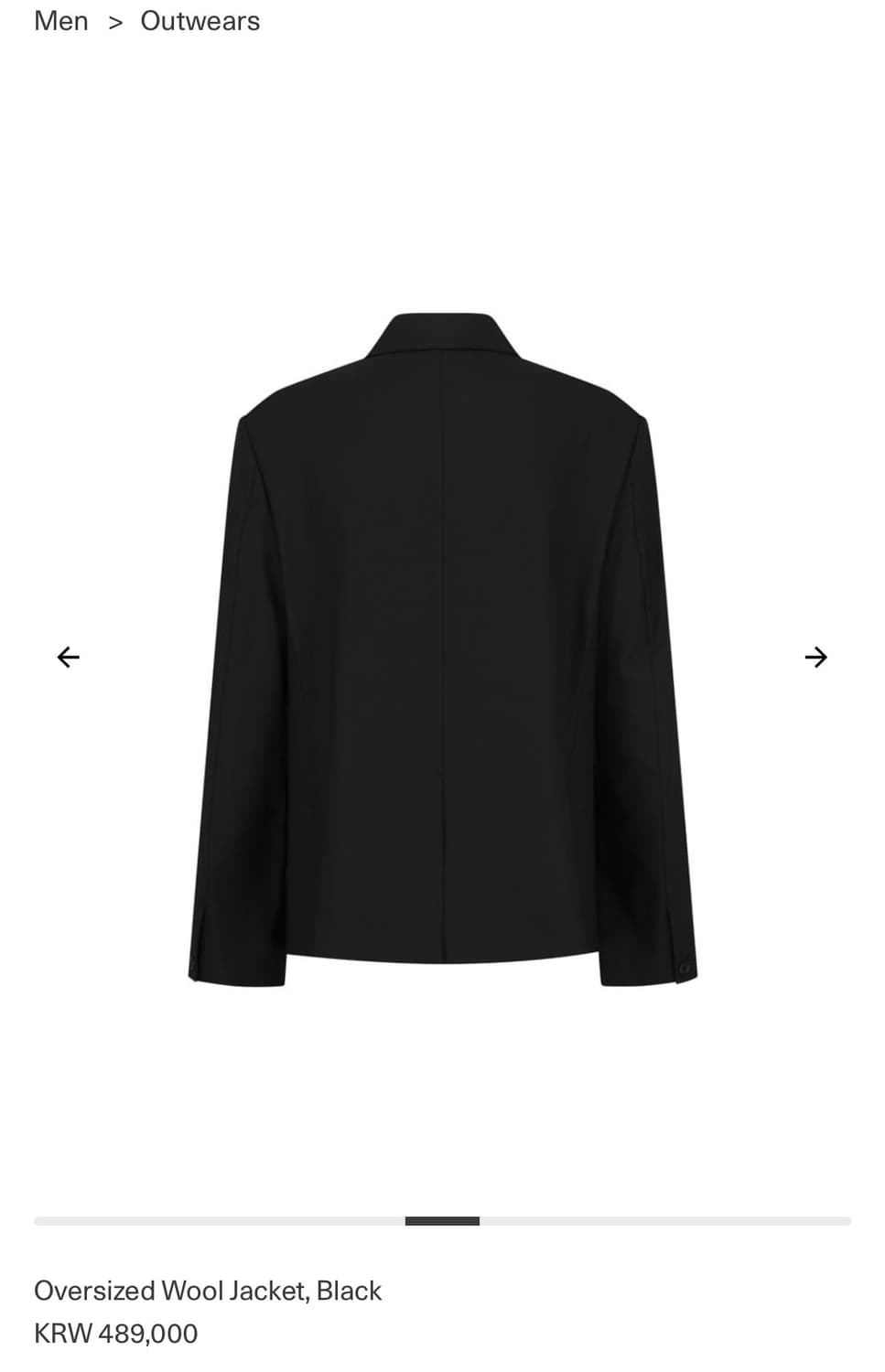 아모멘토 26SS 오버사이즈 울 자켓, 블랙 M 판매 상품이미지2