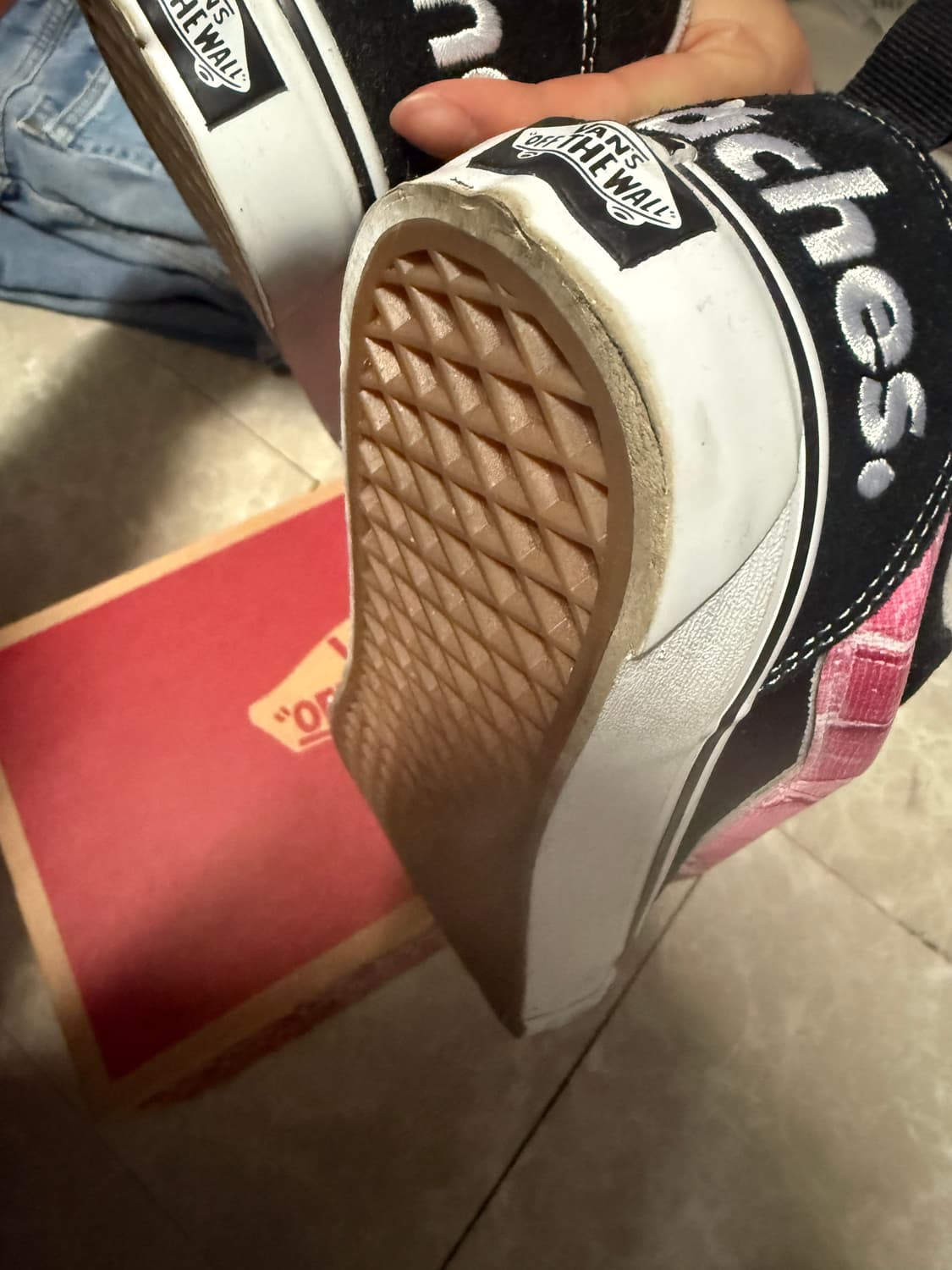 275사이즈 반스 피치스 크누스쿨 블랙 핑크 상품이미지6