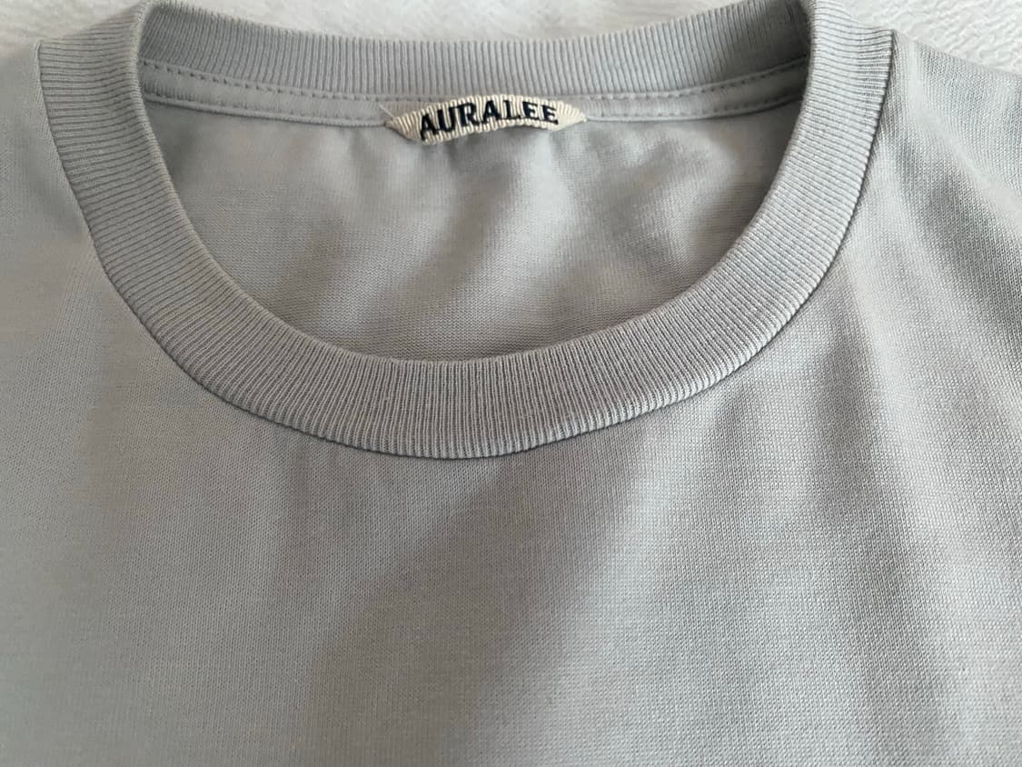 (4)오라리Auralee 20SS 러스터 플레이트 티셔츠 라이트블루 상품이미지4