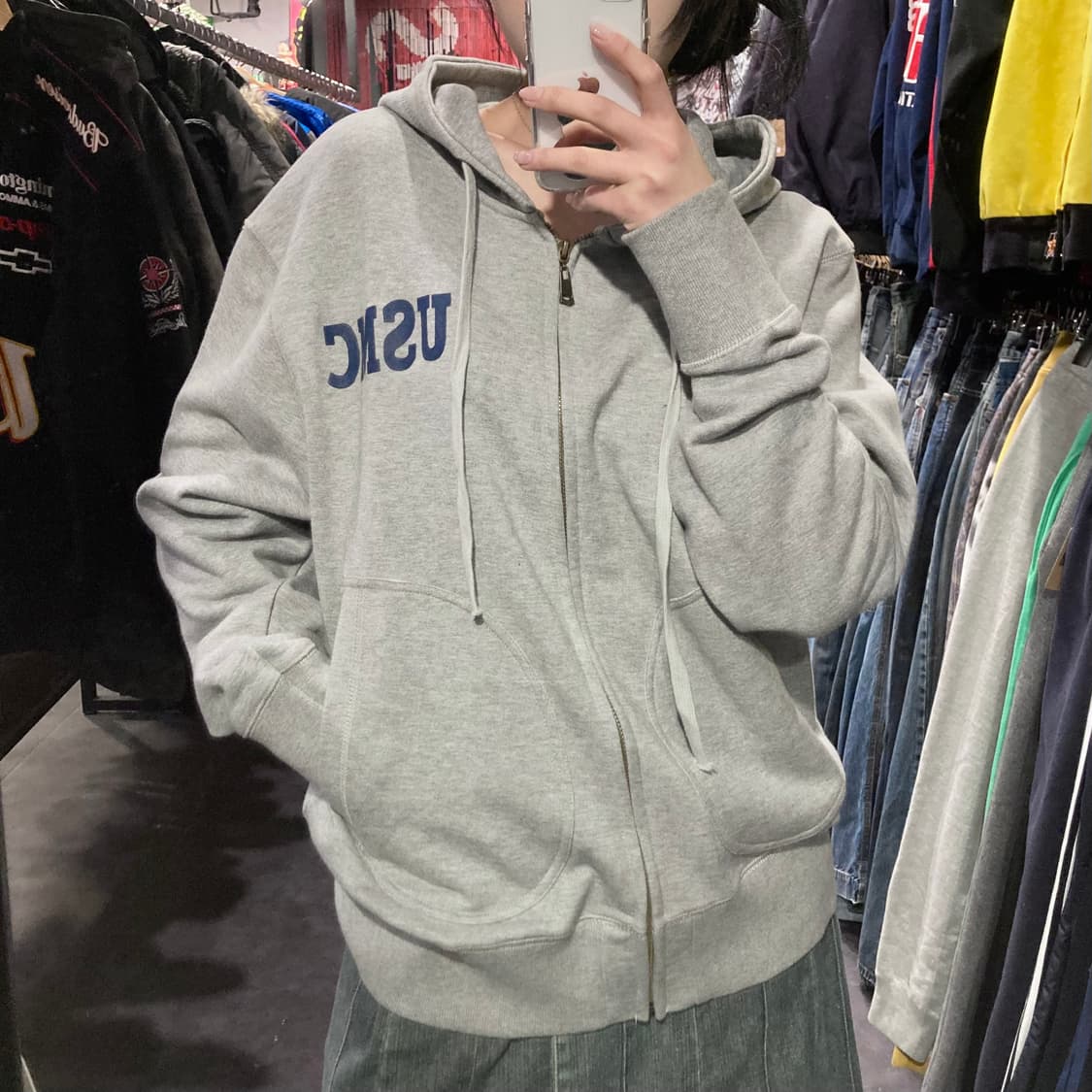 [IM] 올드크로우 USMC 밀리터리 후드집업 그레이 상품이미지6