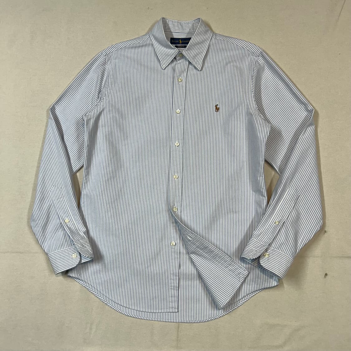 M) 폴로 랄프로렌 클래식 하늘색 스트라이프 옥스포드 셔츠 상품이미지1