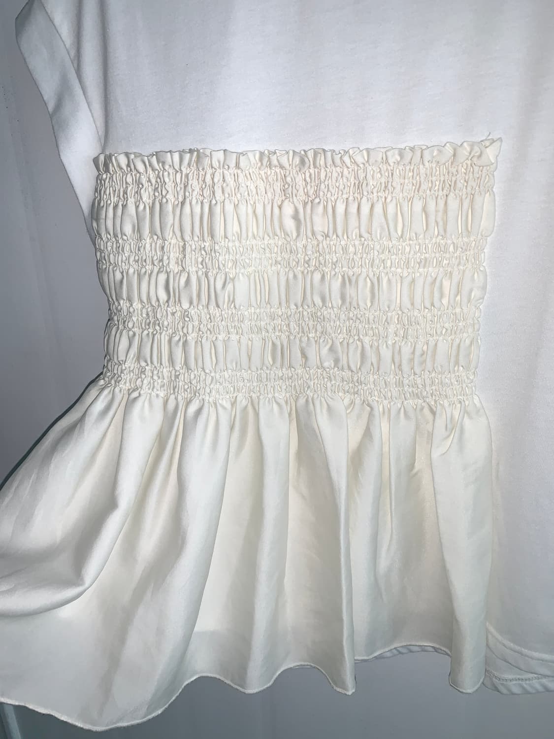 Beams Heart Ivory Pleats Point half top 상품이미지3