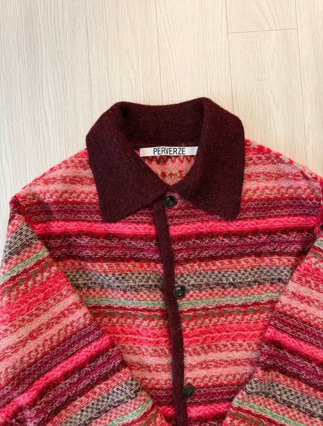 퍼버즈 가디건 보더코트 perverze 상품이미지2
