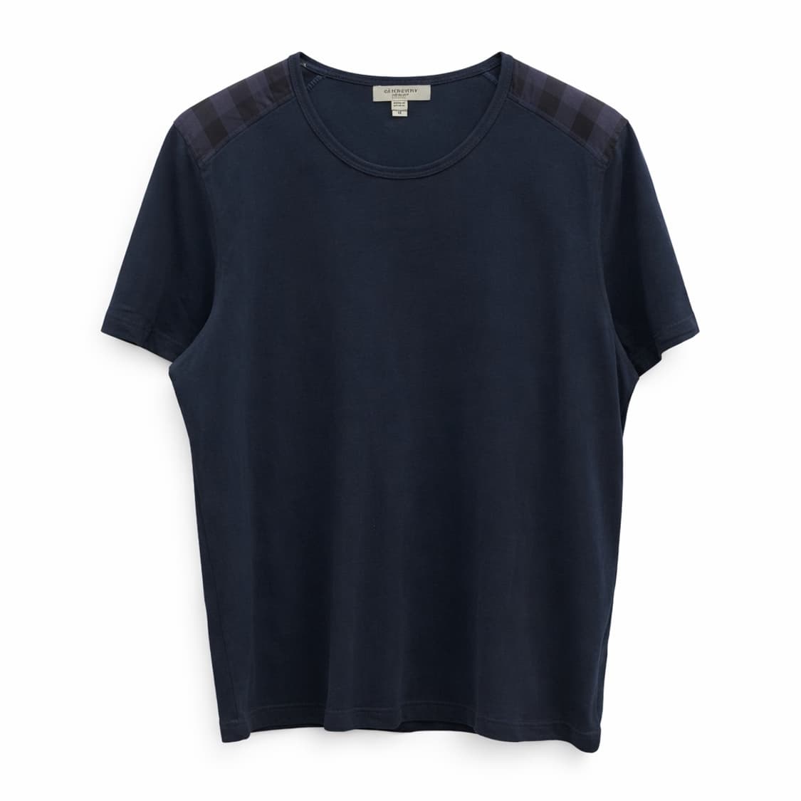 버버리 런던 네이비 체크 포인트 반팔티 M 상품이미지1