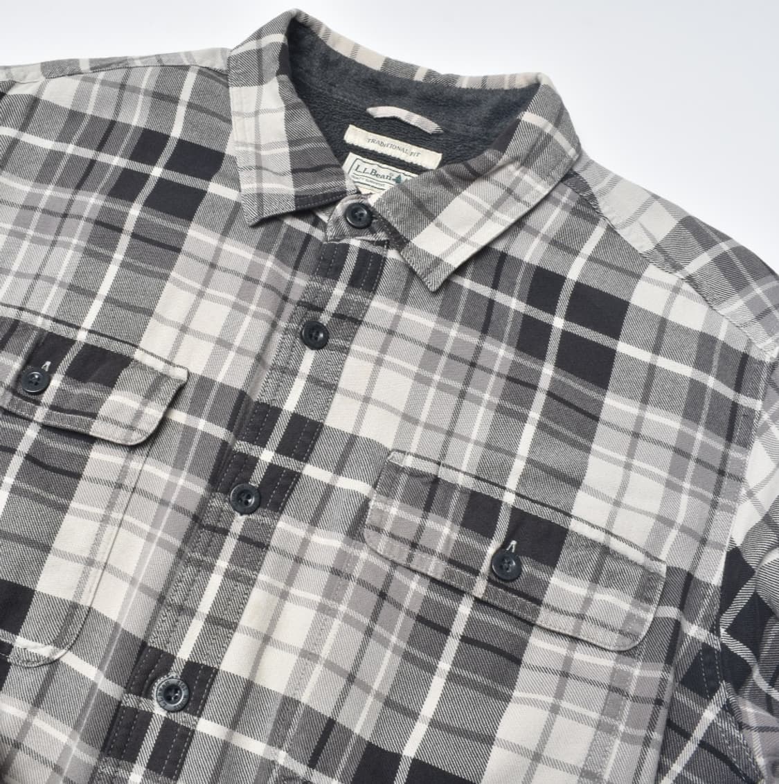 엘엘빈 안감 후리스 체크 셔츠 남방 XL N0743 상품이미지3