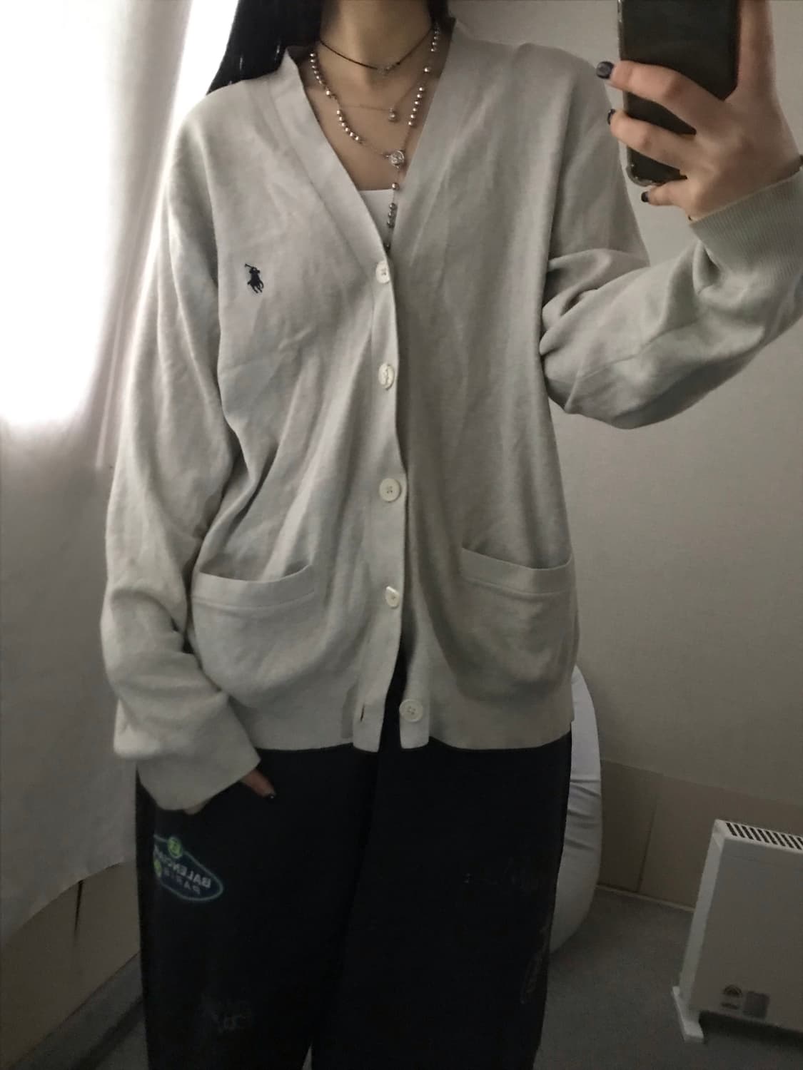 폴로 연그레이 가디건 상품이미지1