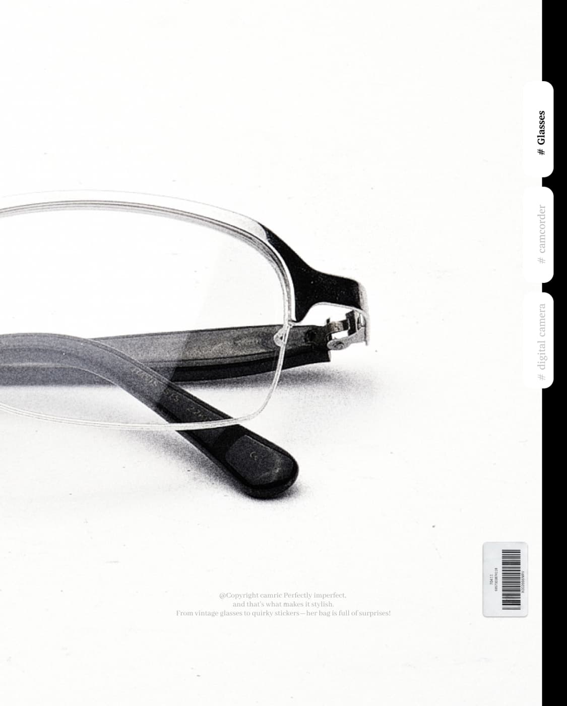 (made in japan)Havis👓 긱시크 실버 반무테 빈티지 안경 상품이미지9