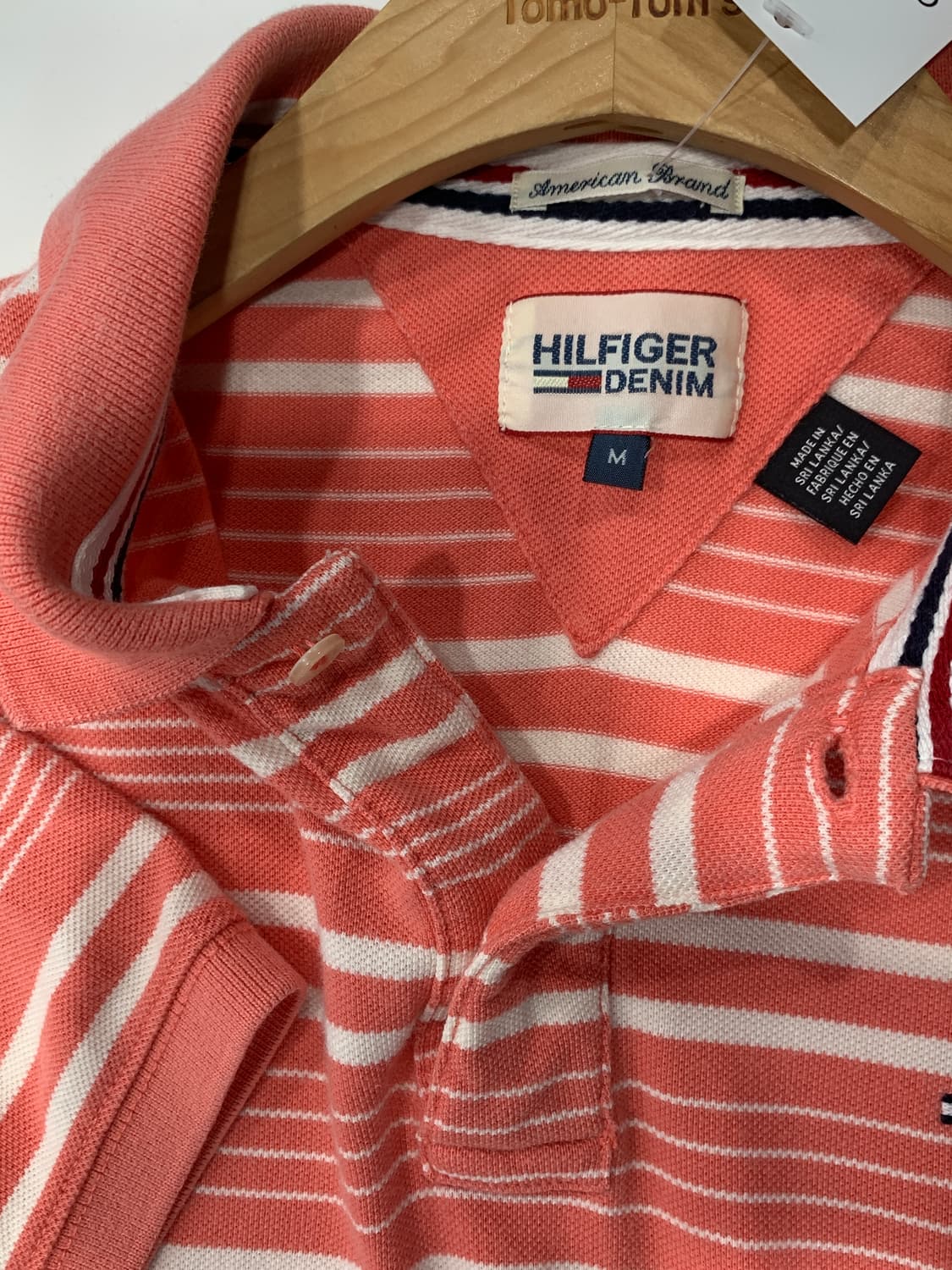 타미힐피거 M 코랄 반팔 카라 티셔츠 상품이미지2