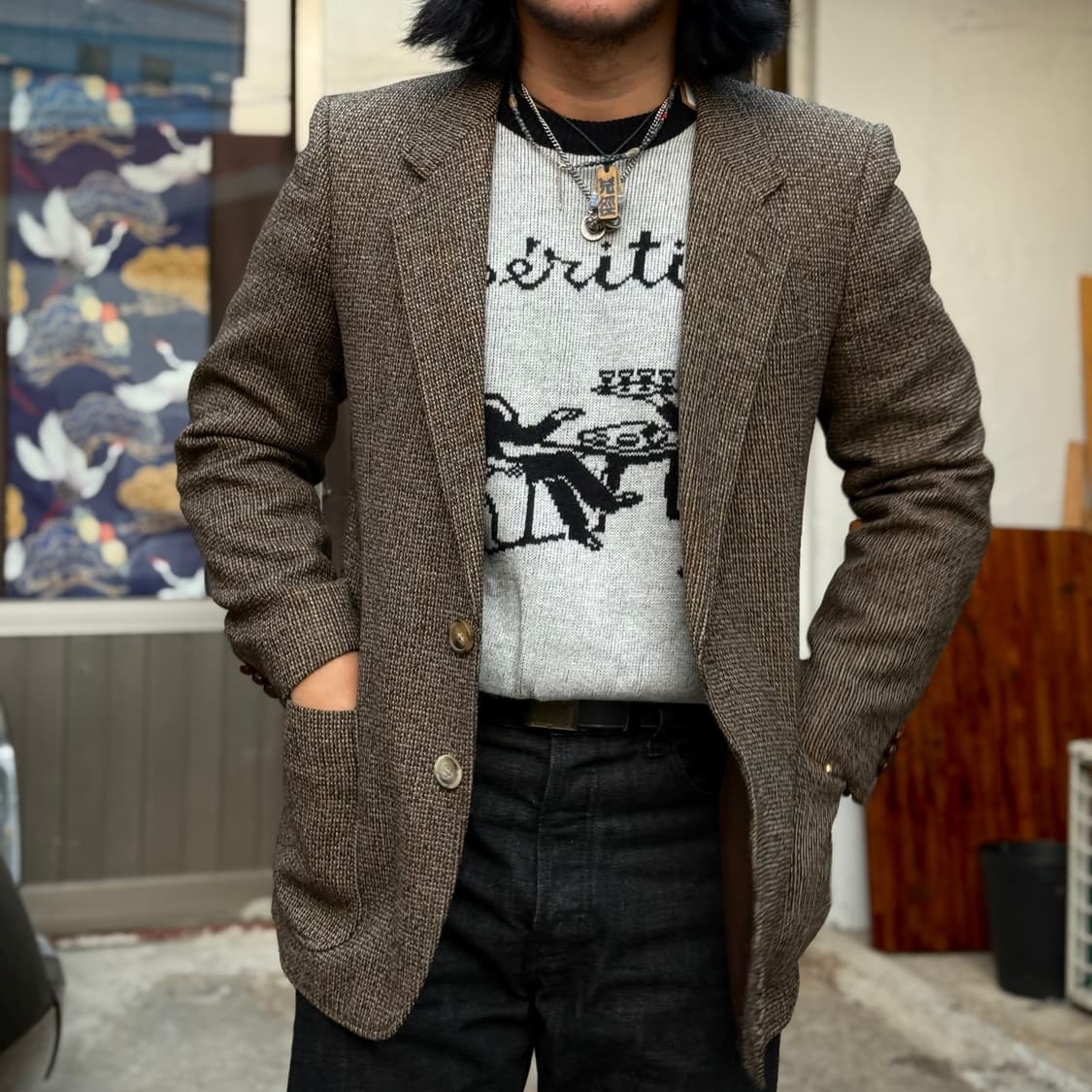 90‘s Facis 트위드 울 자켓 100 상품이미지7