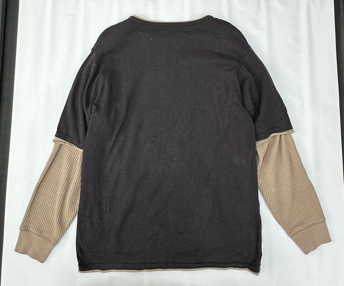 🪶보헤미안 반팔 니트 레이어드세트 🪶 펑크 락 와플 긴팔티셔츠 상품이미지4