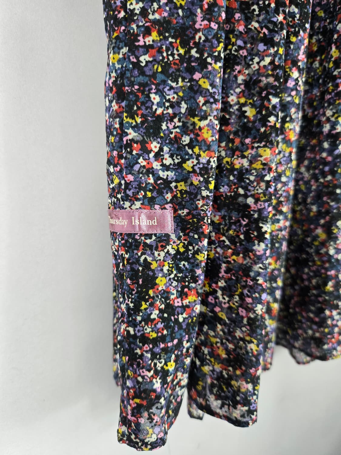 [무료배송]써스데이아일랜드 M 여성 잔꽃 쉬폰 허리밴딩 롱 원피스 상품이미지6