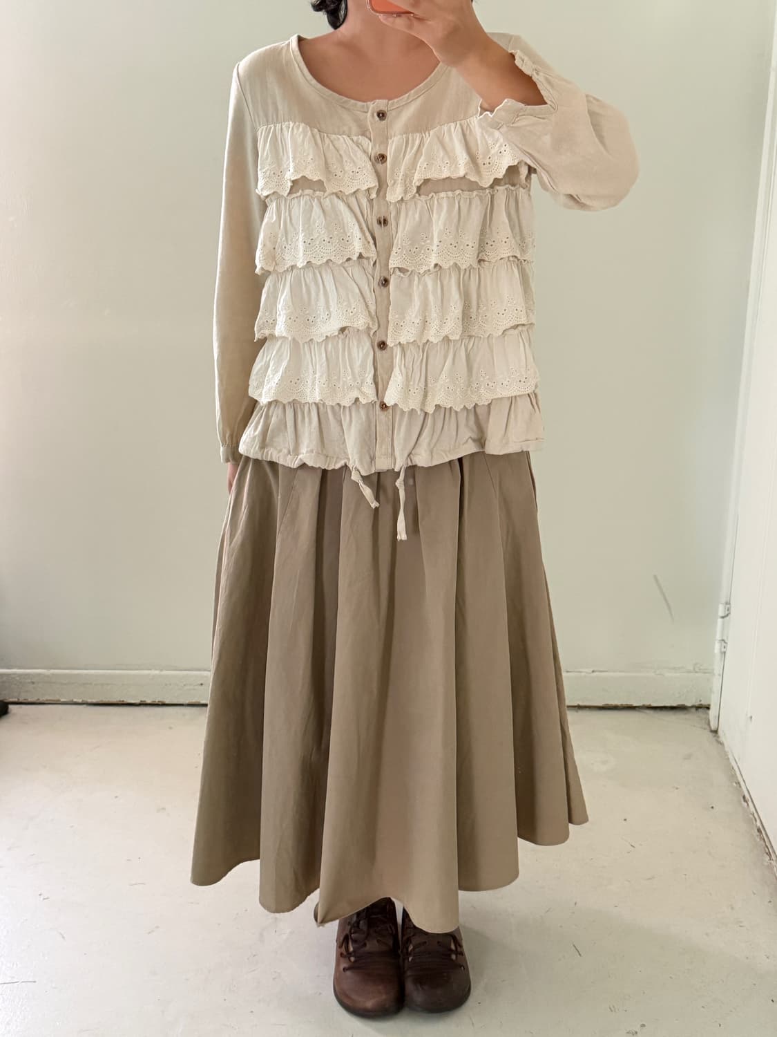 일본빈티지 모리걸 프릴 레이스 블라우스 셔츠 상품이미지4