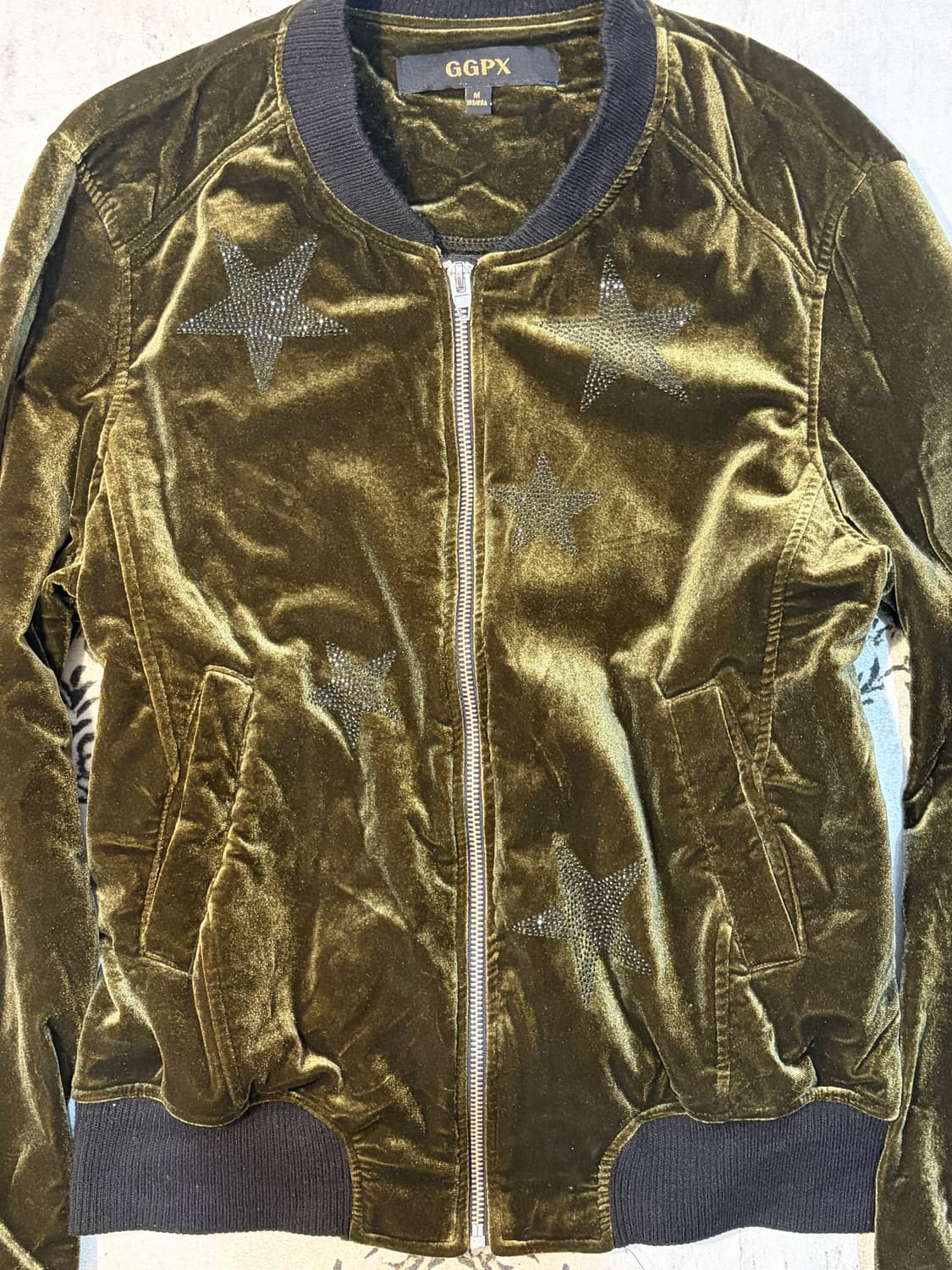 Y2K olive star cubic blouson jacket 상품이미지6