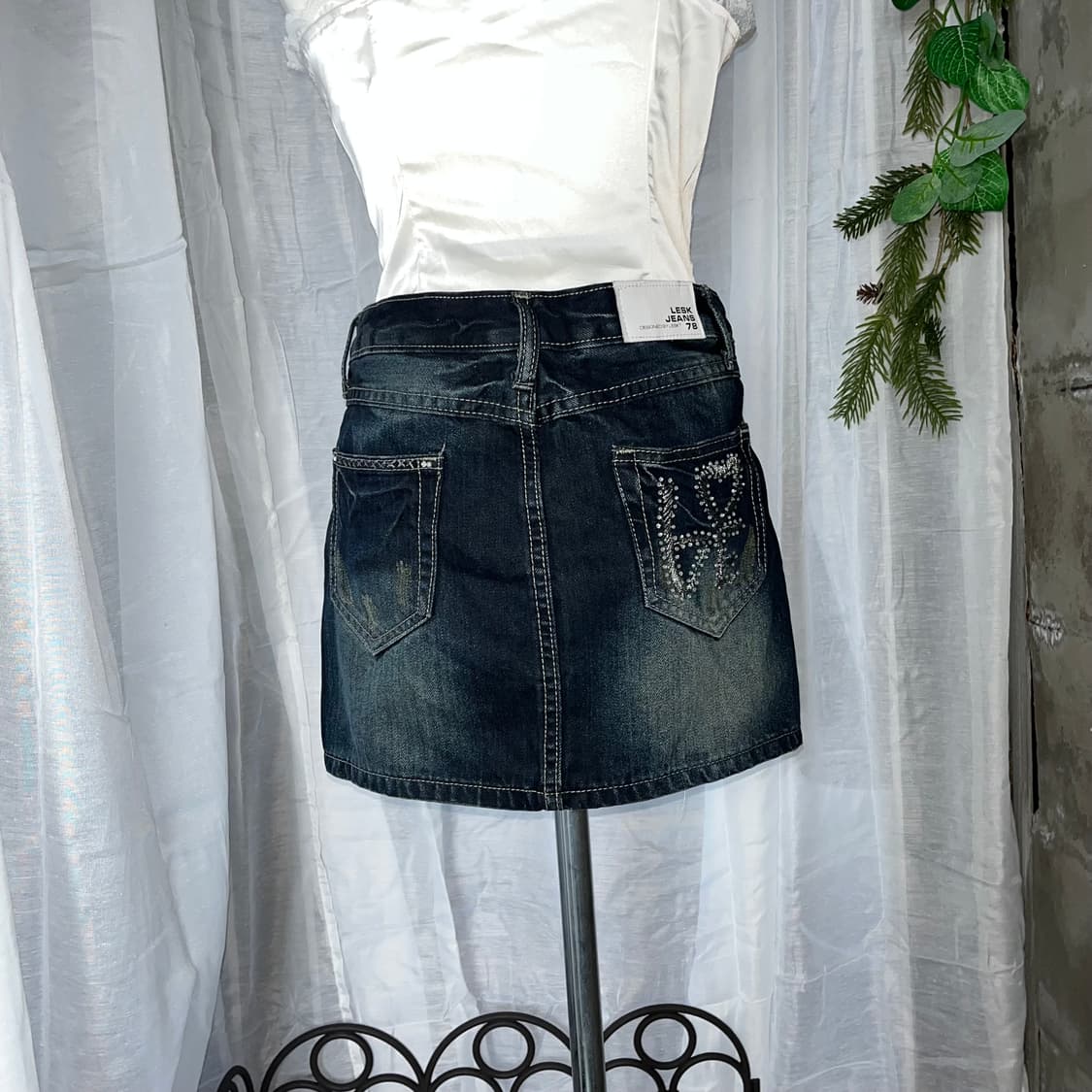 y2k 펑크 큐빅 청치마  상품이미지5