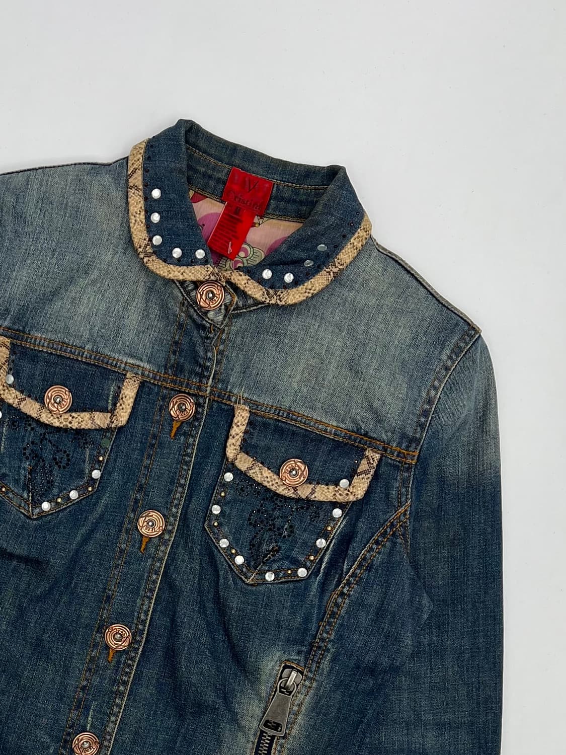 빈티지 비즈 디테일 데님자켓 상품이미지2