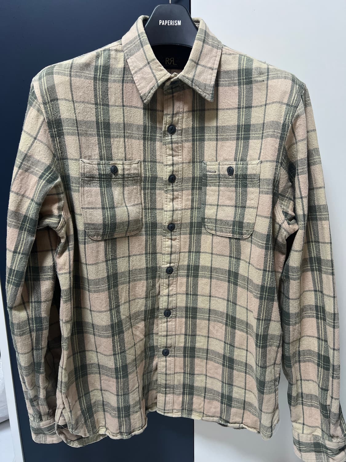 택포17) RRL 더블알엘 플래드 트윌 플란넬 워크셔츠 M 상품이미지1