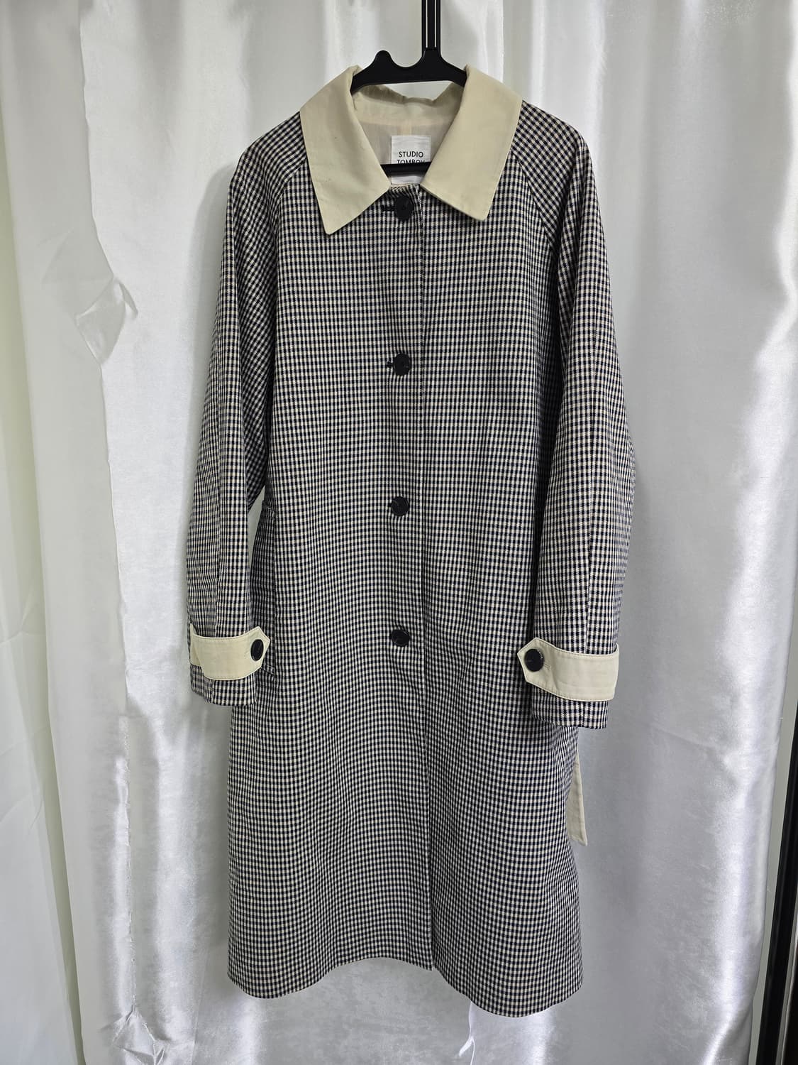 스튜디오톰보이 체크 배색 코트 (1617) 상품이미지1