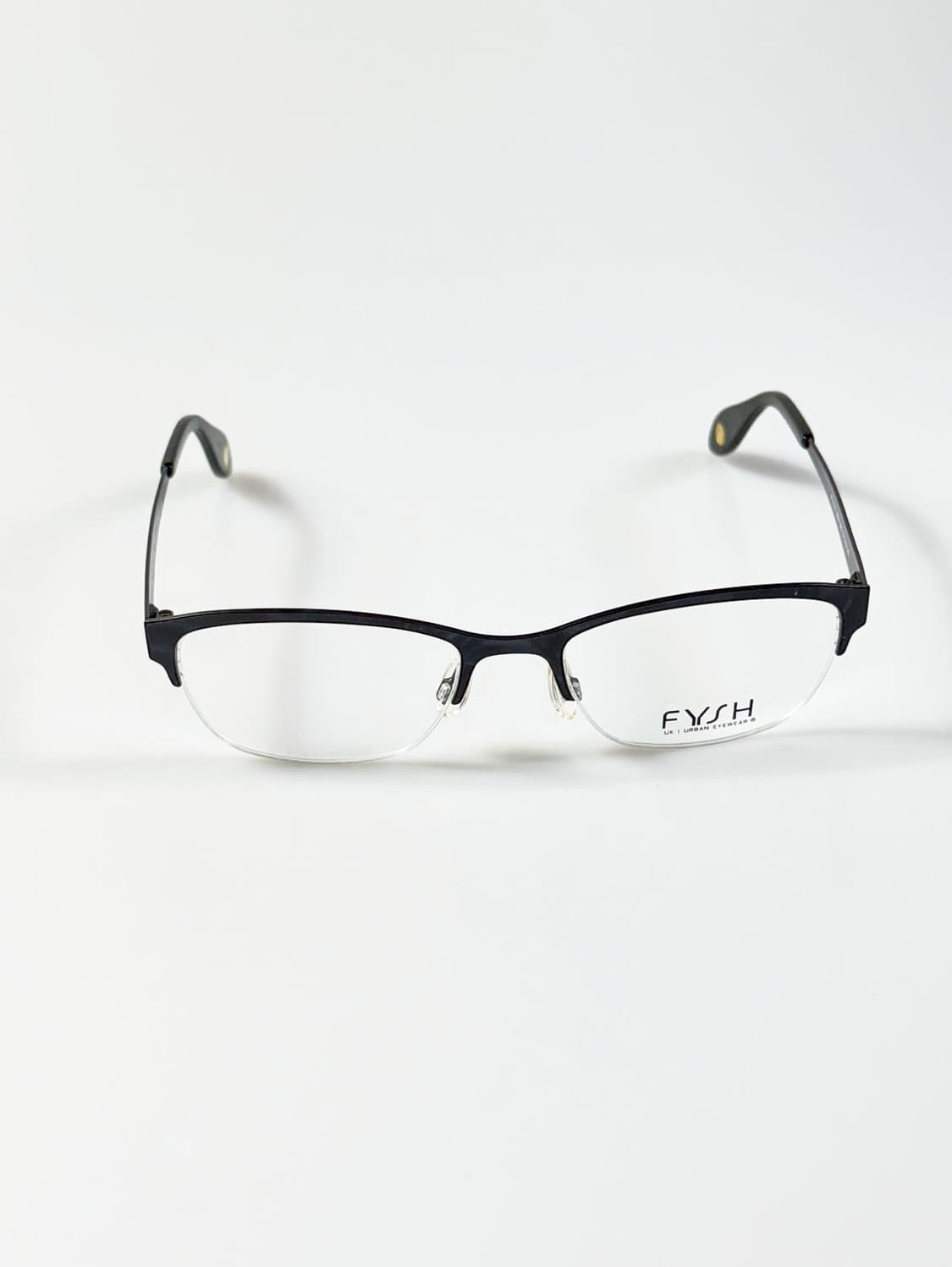 영국제 FYSH 블랙 메탈 스퀘어 반무테 빈티지 안경 상품이미지2