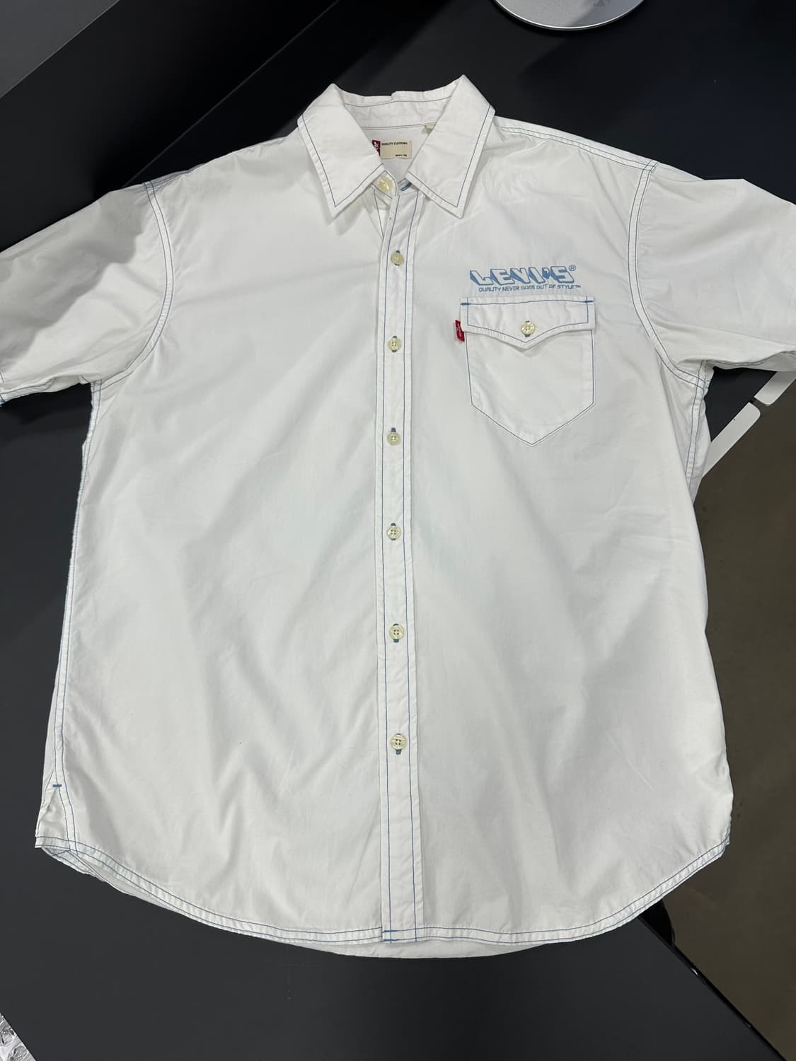 리바이스 00’s 스티치 워크 반팔 화이트 셔츠 상품이미지4