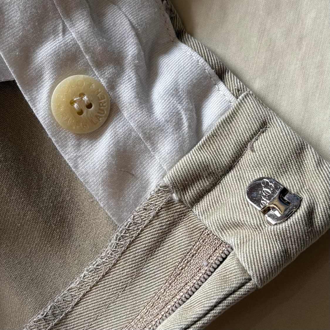 [33] 90s USA 폴로 랄프로렌 베이지 투턱 치노팬츠 상품이미지4