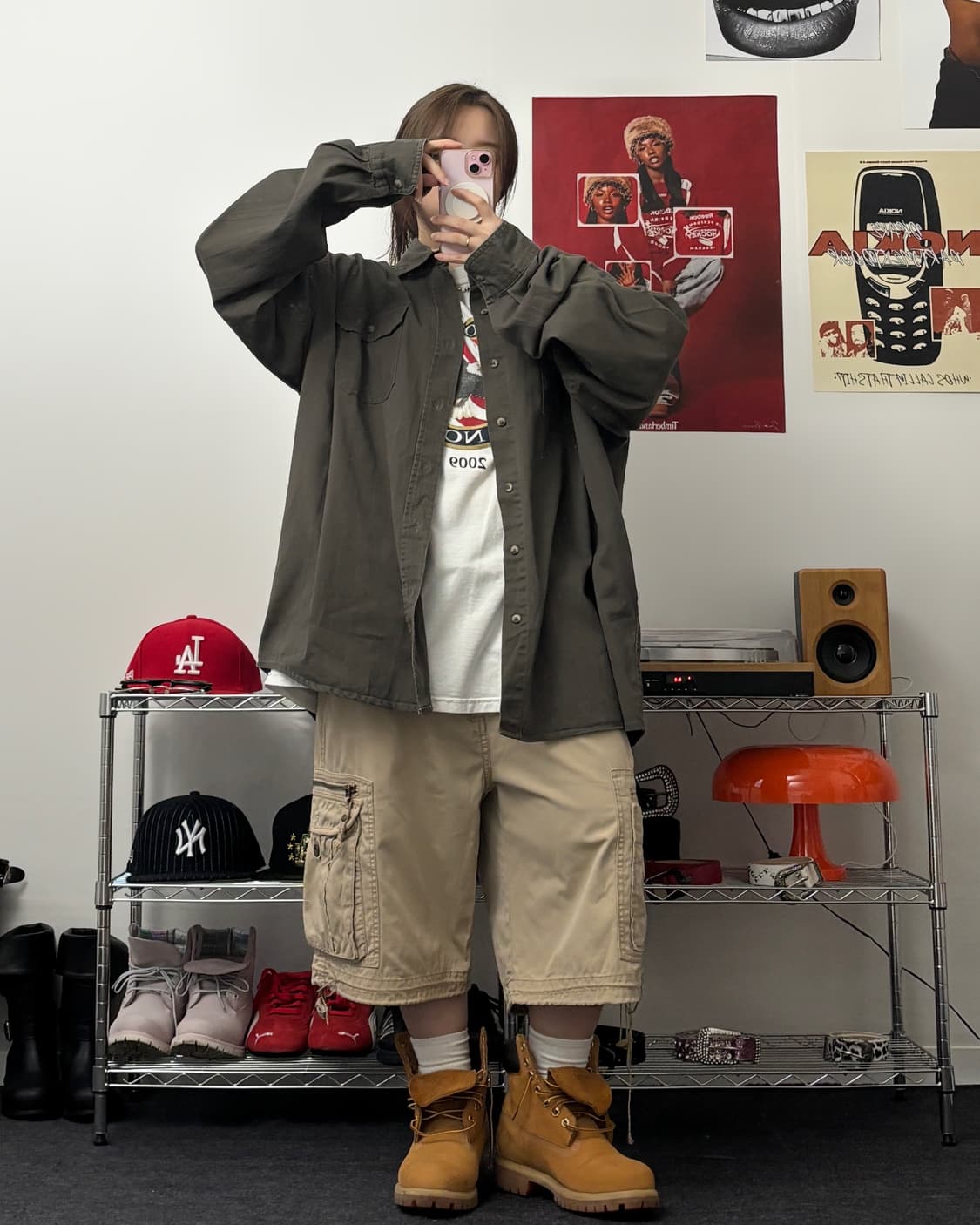 랭글러 00s 투포켓 워크 셔츠 카키 상품이미지4