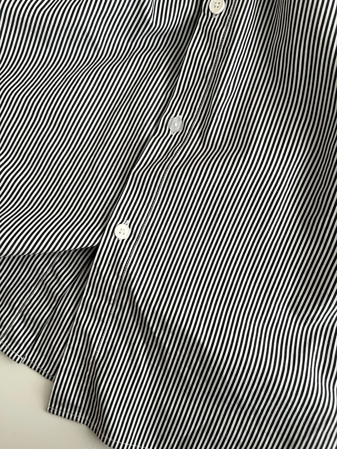 100) 이지오 옴므 EZIO 스트라이프 셔츠 블랙 상품이미지6