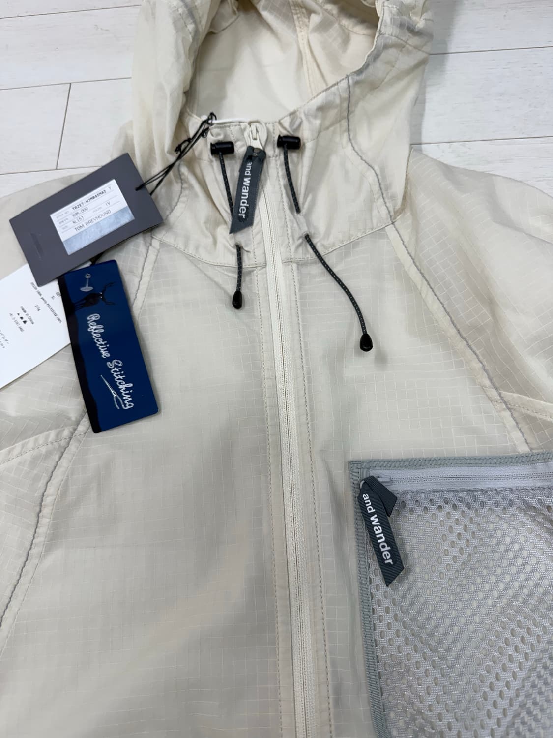 앤드원더 breath rip hoodie XL 사이즈  톰그레이하운드 구 상품이미지2
