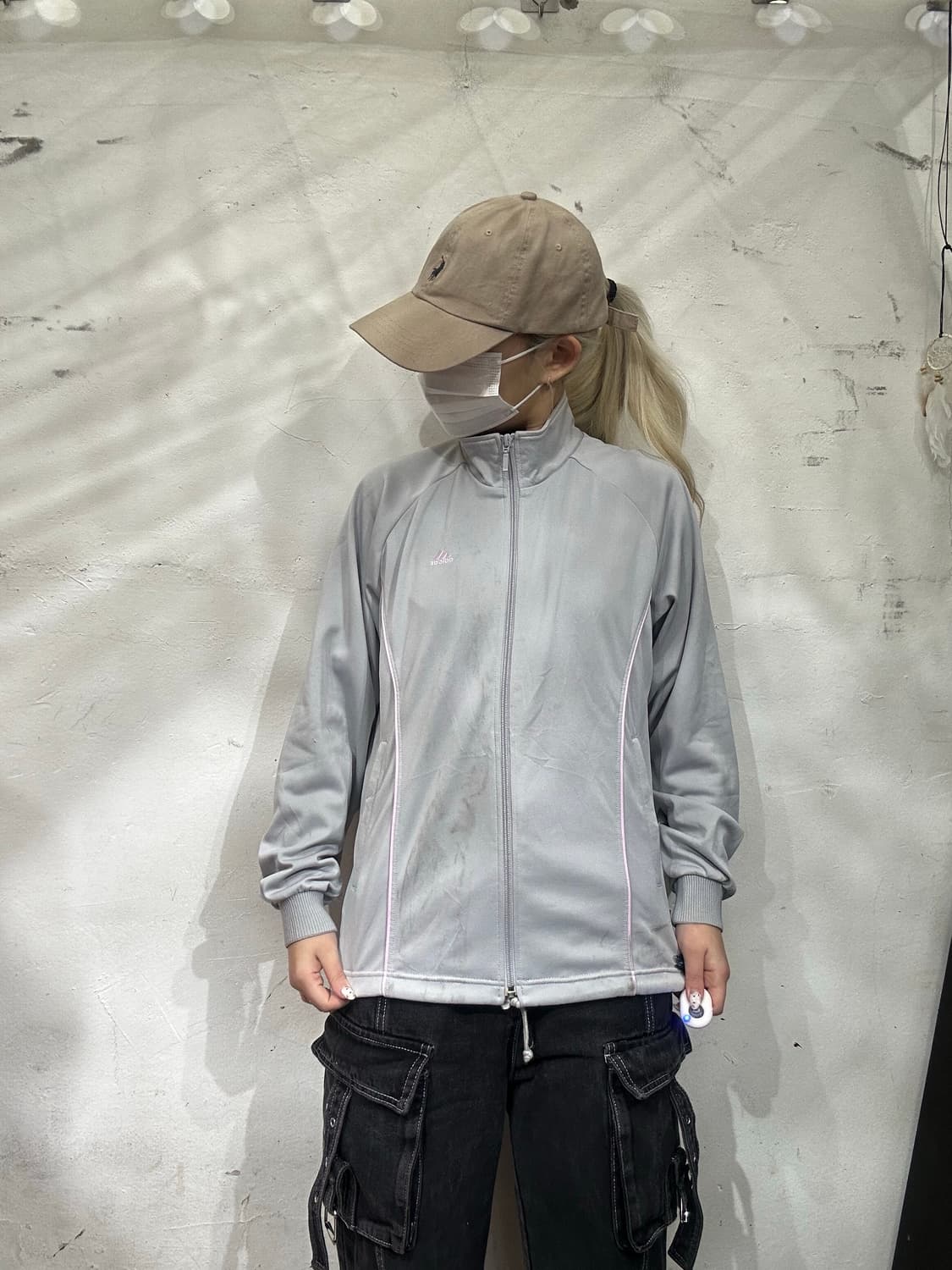 아디다스 차콜 핑크 라인 회색 트랙탑 져지 M 상품이미지2