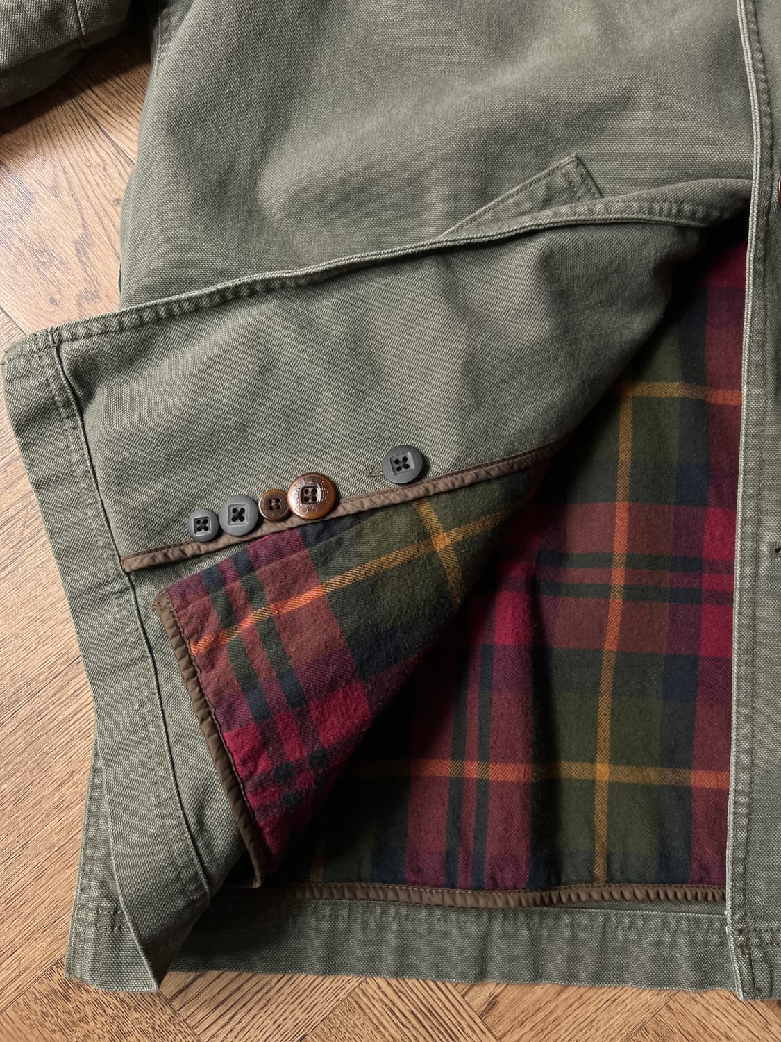 [L]L.L.Bean USA 엘엘빈 프리마로프트 체크라이닝 카키 헌팅자켓 상품이미지6